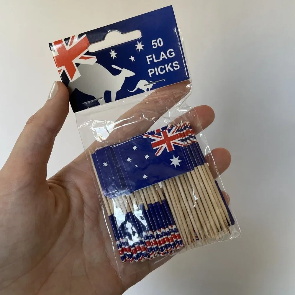 NWT Australian flag decorations toothpicks party decor southern cross cupcakes